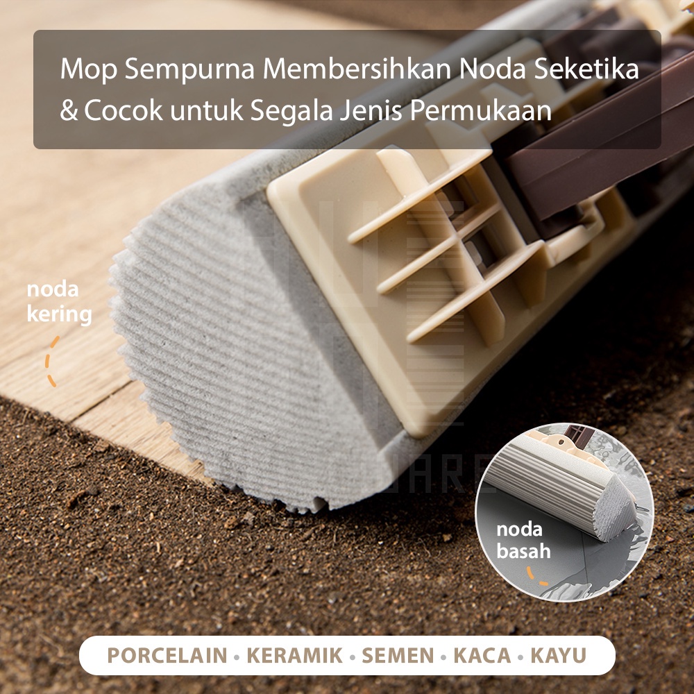 Alat Pel Lantai Spons Ultra Mop Spongy Pel Lantai Karet 28cm Pel Praktis Serbaguna