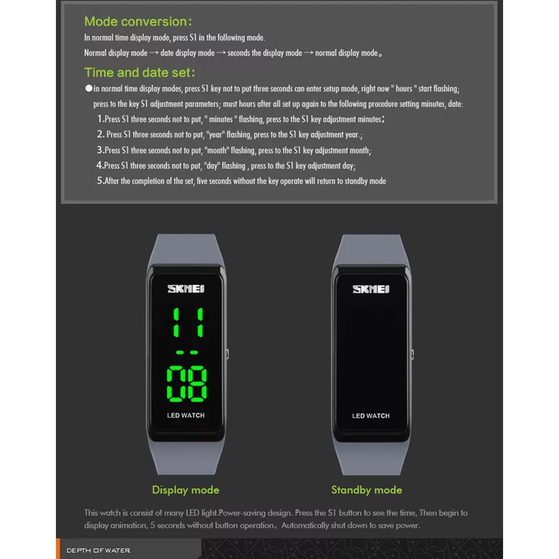 Jam Tangan SKMEI 1265 Jam Tangan LED SKMEI Jam Skmei Jam Tangan Cowok Jam Tangan Digital Jam Tangan Cewek