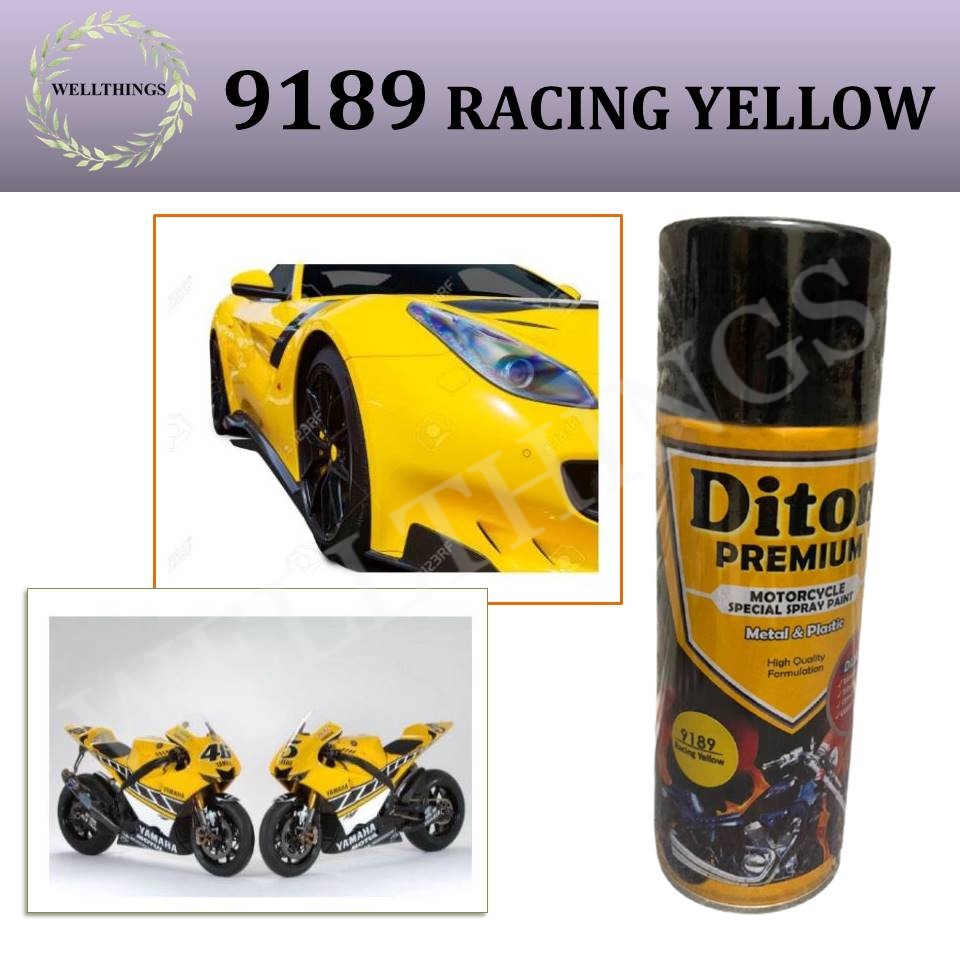 Cat Pilox DITON PREMIUM Racing Yellow 9189 400cc warna kuning gelap metalik balap