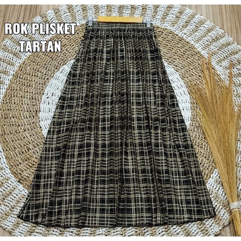 Rok Plisket Kotak Tartan Premium 100% original Produk