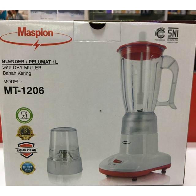 Blender Plastik Maspion MT 1206 Kapasitas 1 Liter