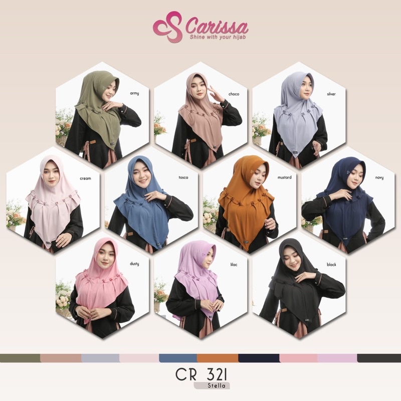 Bergo / Khimar Carissa Bahan Jersey Stella