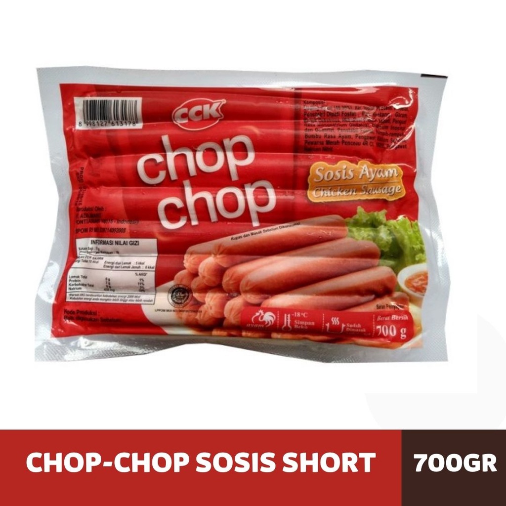 

Chop Chop Sosis Ayam 700gr isi 30 Short / ChopChop Sosis isi 20 Long 700gram | CHOPCHOP Sosis Ayam (Chicken Sausage)