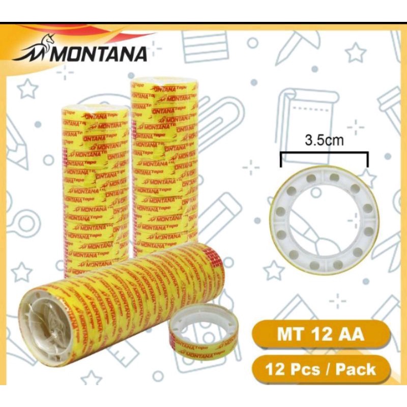 

solasi kado bening merk montana 1 roll isi 12pcs