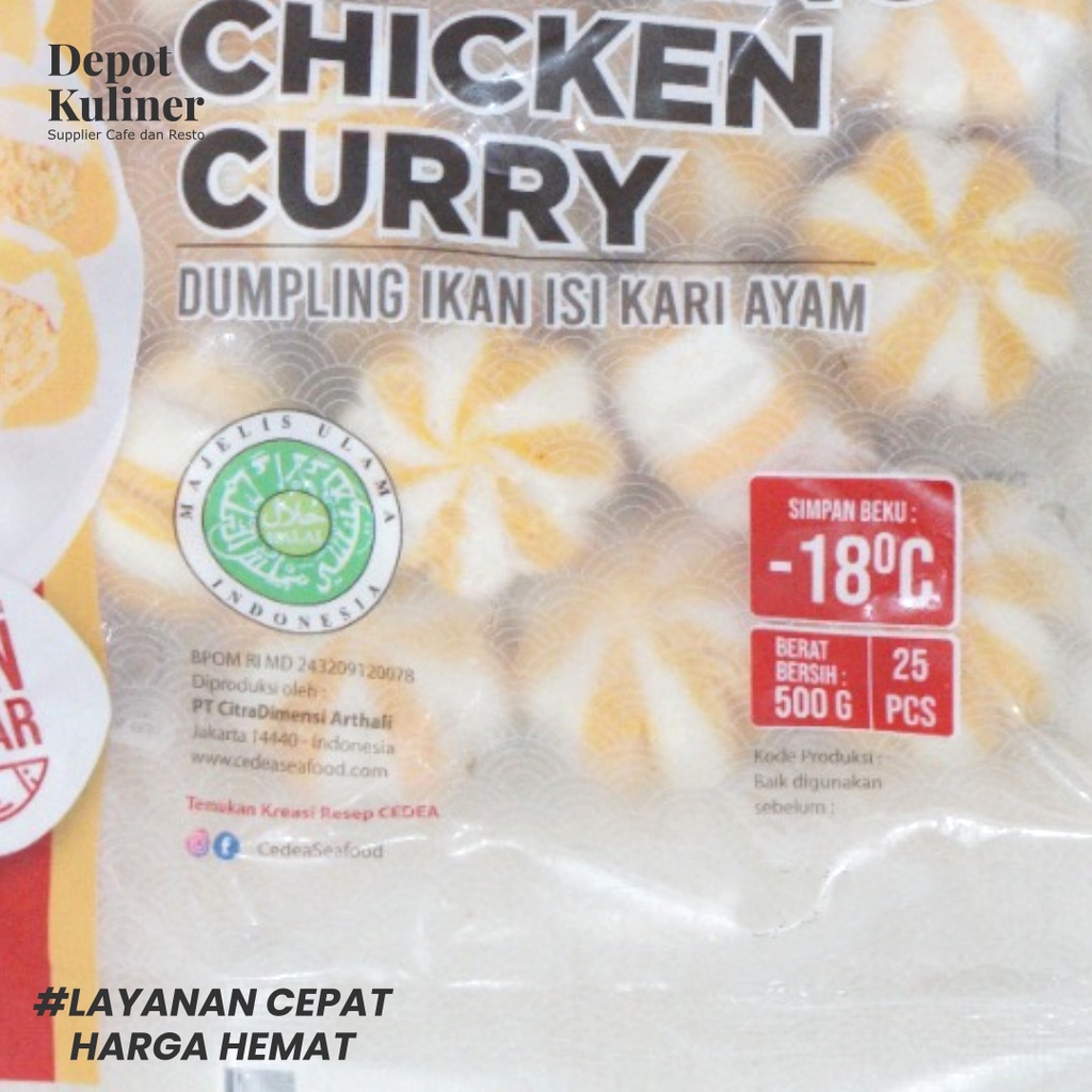 Cedea Fish Dumpling Chiecken Curry 500 gr - Dumpling Ikan segar rasa kari ayam