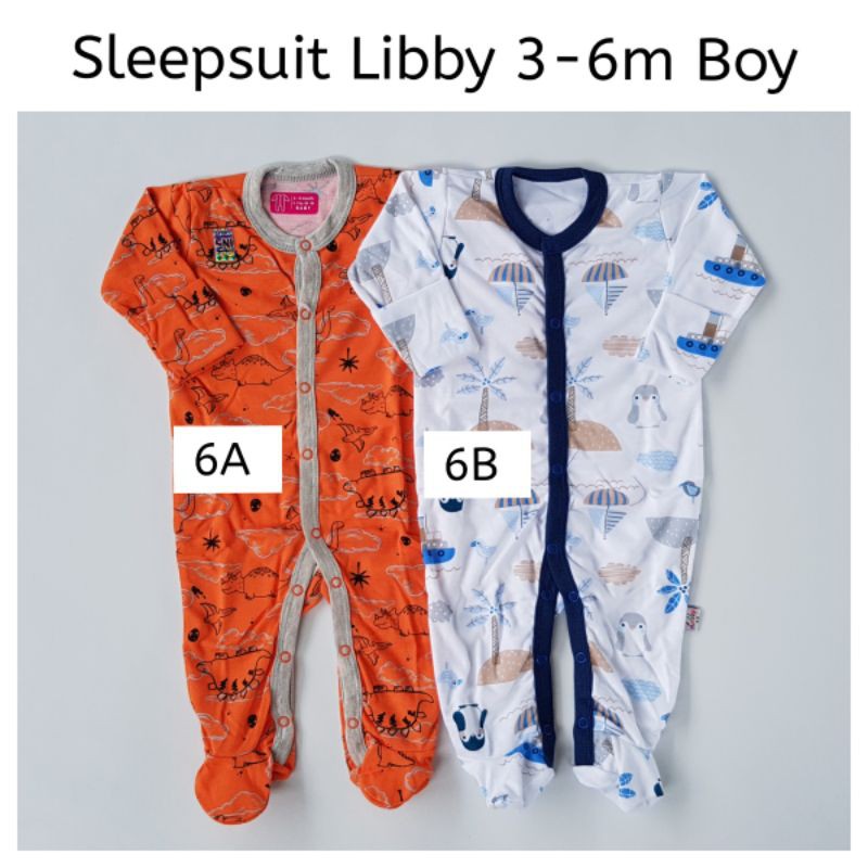 SATUAN PILIH MOTIF Sleepsuit Libby Premium Baju Baby Bayi 0-3 3-6 6-9 Bulan