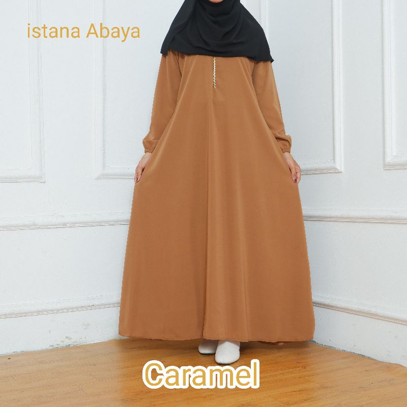 Cantik &amp; Minimalis bgt ka Abaya Polos Zipper Warna-warni Soft Cantik-Cantik, bahan Super bagus halus &amp; jatuh,Lebar Bawah Mayung