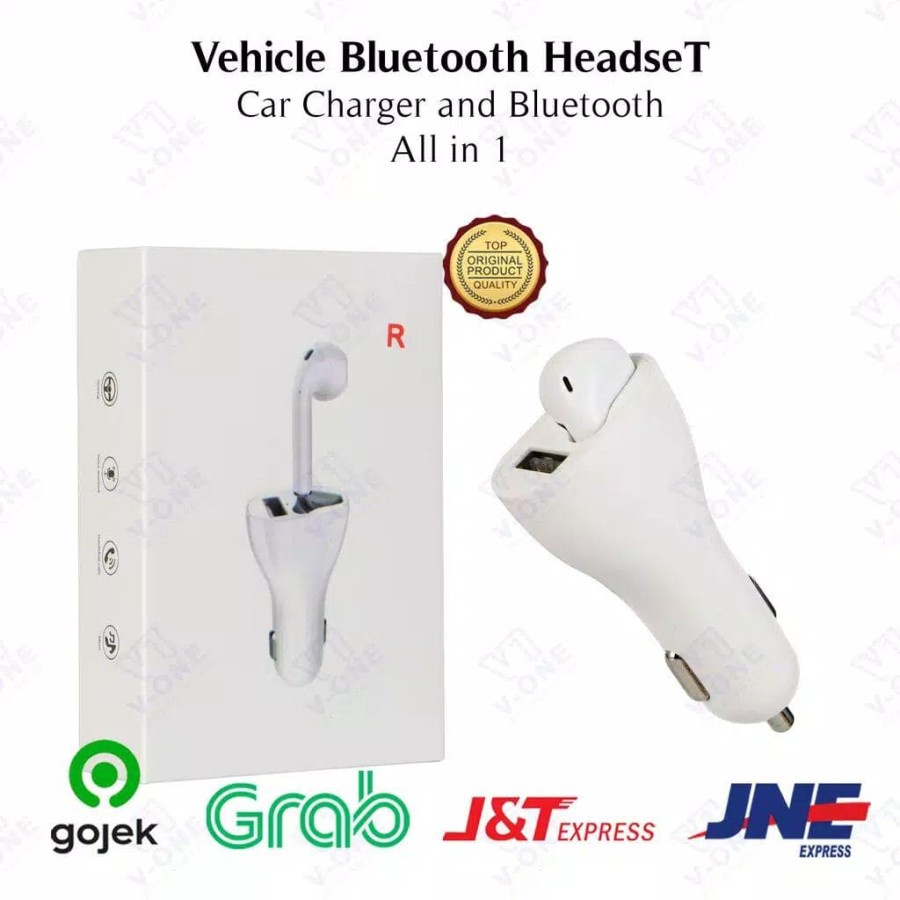 Car Charger &amp; Earphone Bluetooth Wireless 2in1 Vehicle ( BINTANG ACC )