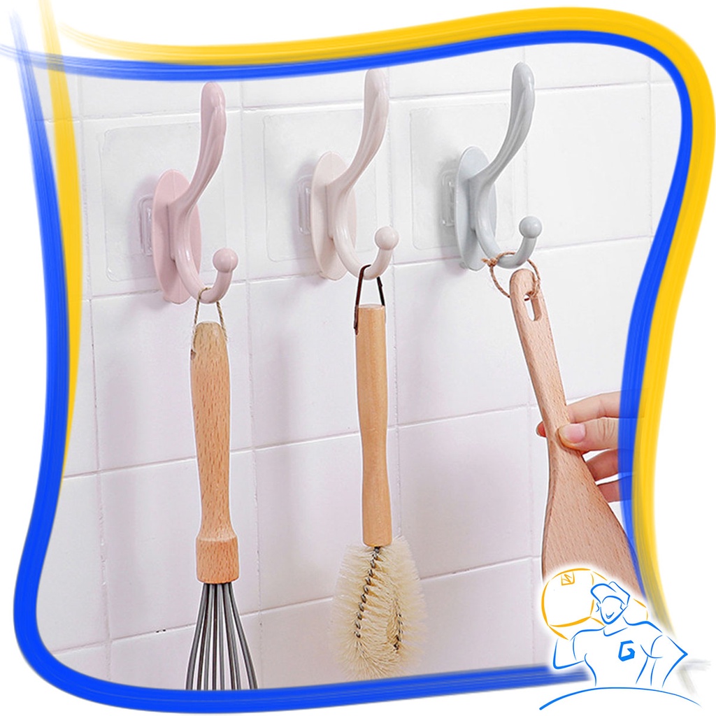 Gantungan Tempel Hanger Wall Hook Baju Handuk Holder Kunci Multifungsi