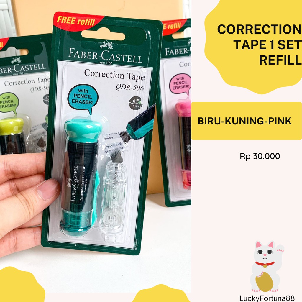 

[luckyfortuna88] correction tape 1 set free refill tipex kertas tip-ex kertas murah alat tulis kantor murah lucu tipex reffil