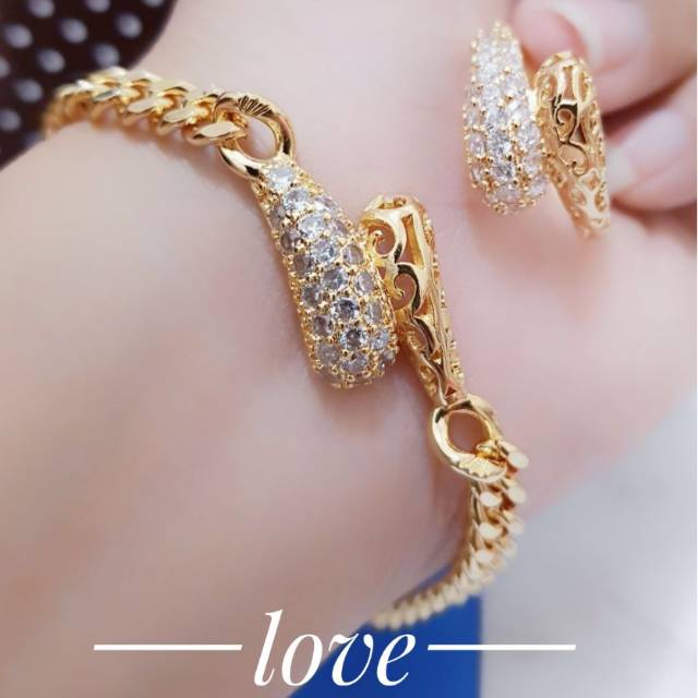 Gelang tangan plus cincin kobra xuping