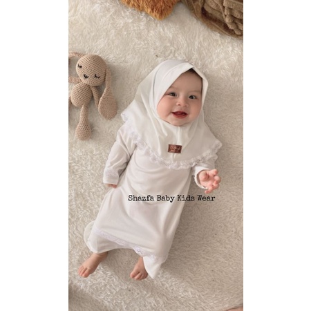 Gamis bayi newborn  - 2 tahun / Gamis anak perempuan  free jilbab murah / gamis brukat Zahra murah