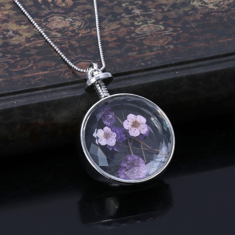 Seng Natural Dried Flowers Necklace Pendant Pressed Jewelry Shopee Indonesia