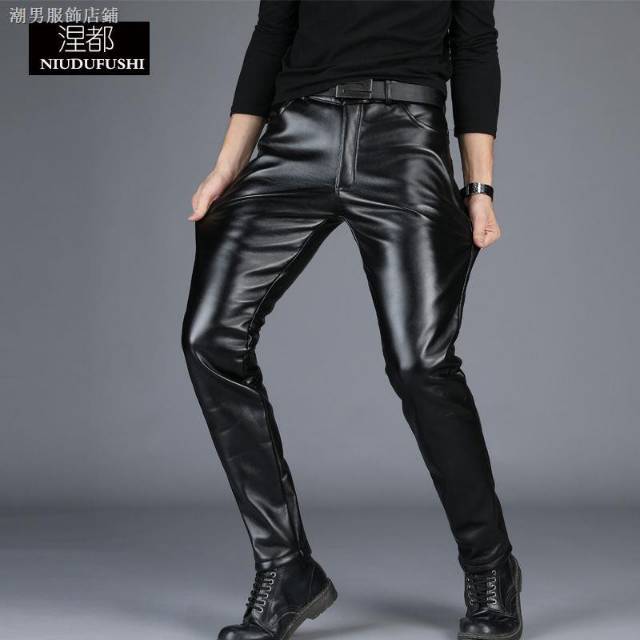 Celana kulit pria semi kulit celana jeans pria kulit celana kulit