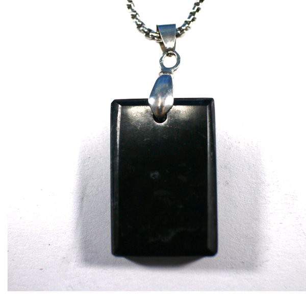 KALUNG STAINLESS LIONTIN NATURAL BATU BLACK JADE