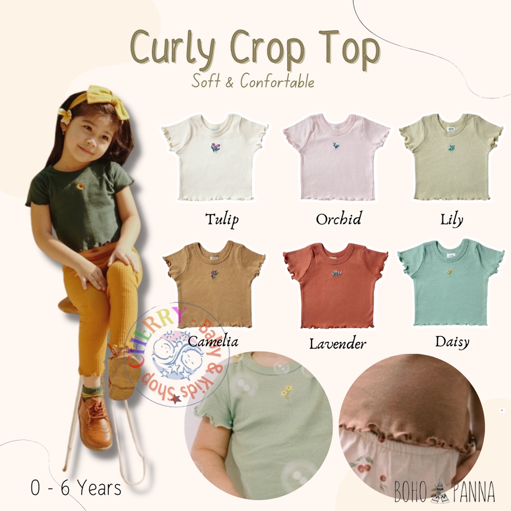 BOHOPANNA CURLY CROP TOP 1 - 4 Tahun (Kaos Anak) CBKS Part 2 SO