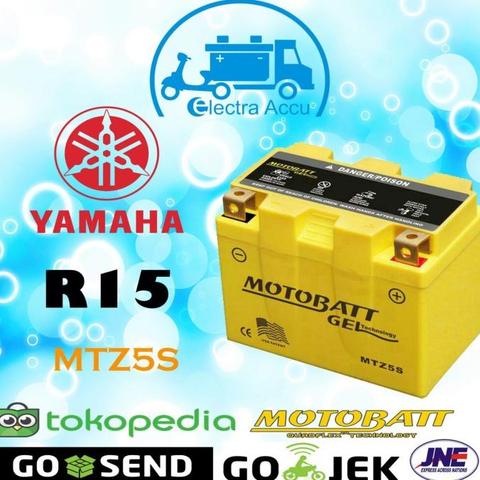 Aki motor Yamaha R15 motobatt MTZ5S aki kering / aki gel electra87 dijamin