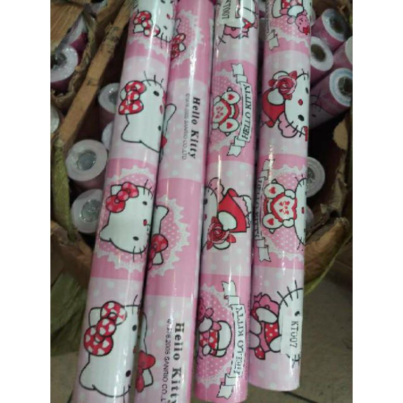 Wallpaper Dinding Motif Hello Kitty Kotak Pink 10m x 45cm