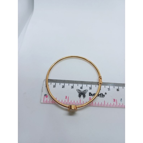 gelang bangle single/ gelang perak 925 asli lapis emas gelang fashion wanita impor s925