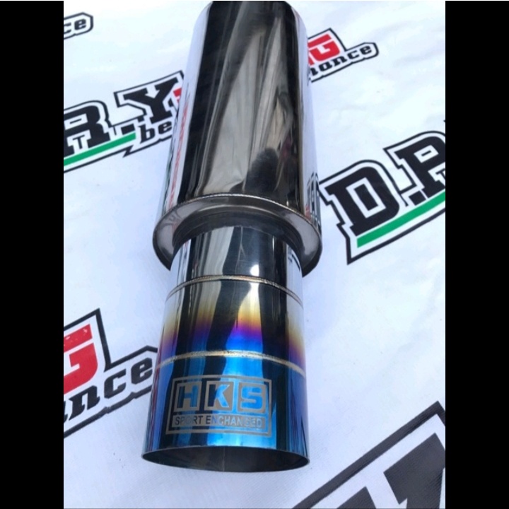 Knalpot Mobil HKS Cacing Biru Pendek AVANZA XENIA JAZZ BRIO AGYA AYLA RAIZE CIVIC VIOS TIMOR DLL