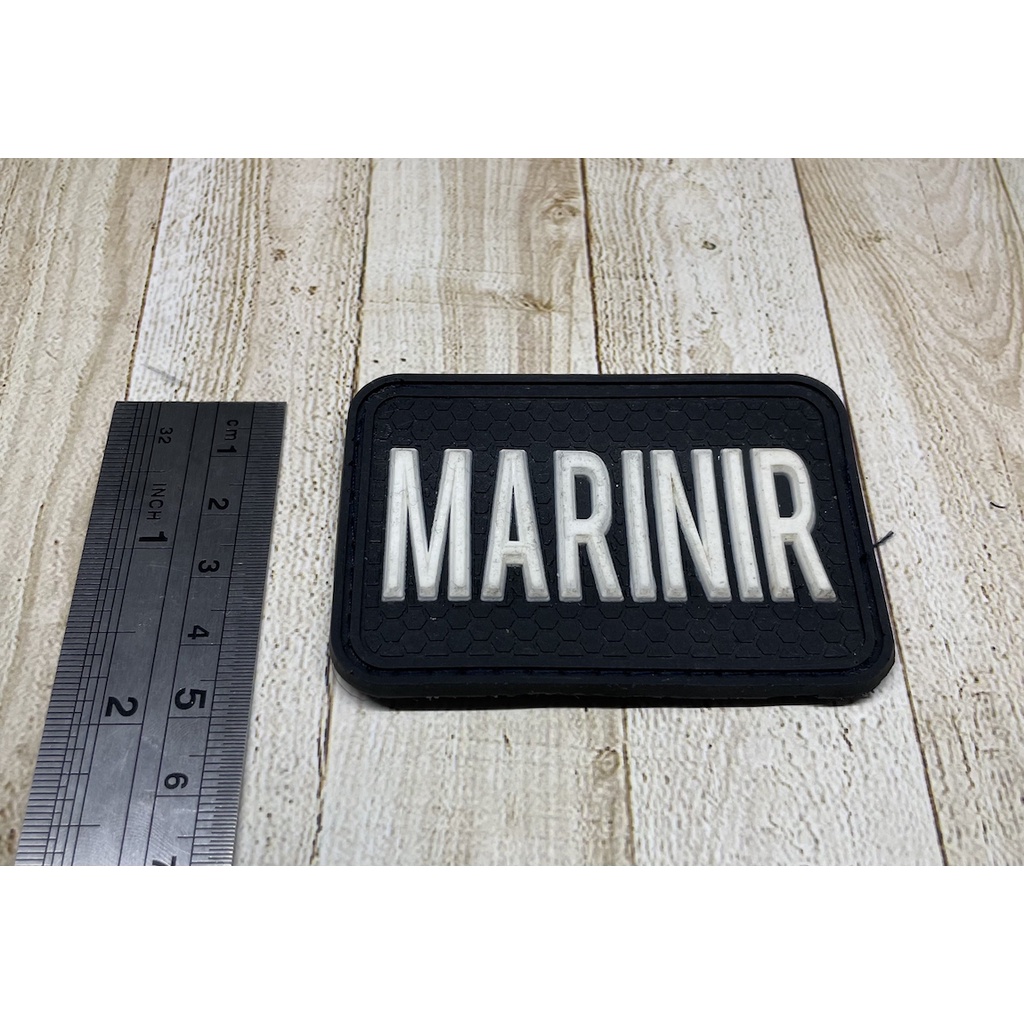 Patch Marinir (Tlsn Putih) - Patch Velcro Marinir - Prepetan Marinir - Velcro Karet - Tulisan Putih