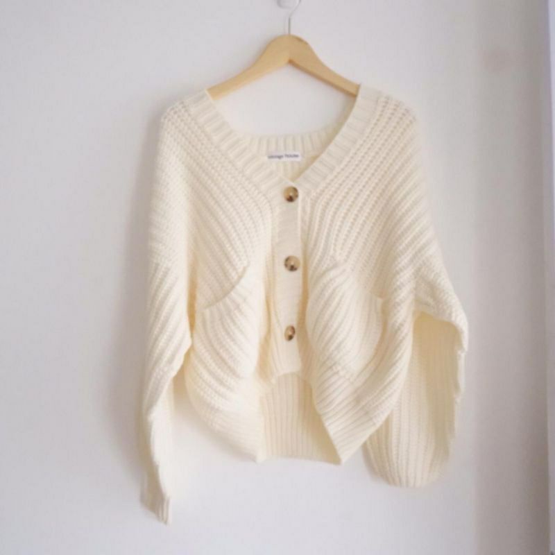 Cardigan Rajut Wanita // Crop RAJUT Cardi Oversize / OUTER KNIT 7 GET