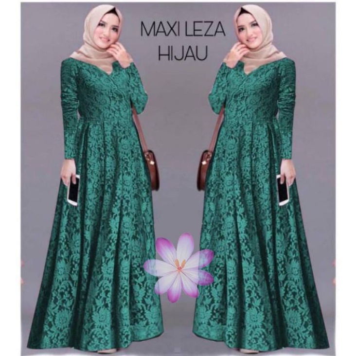 MAXI LEZA /GAMIS FULL BRUKAT /GAMIS LEBARAN /GAMIS UNDANGAN /GAMIS KONDANGAN