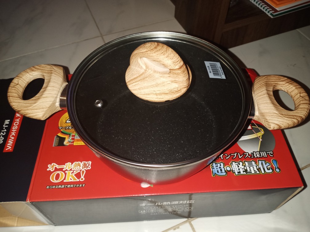 Panci Saucepot Sauce Pot Stock Cooking Pot Marble Ceramic Anti Lengket Tutup Kaca Yoshikawa Classic