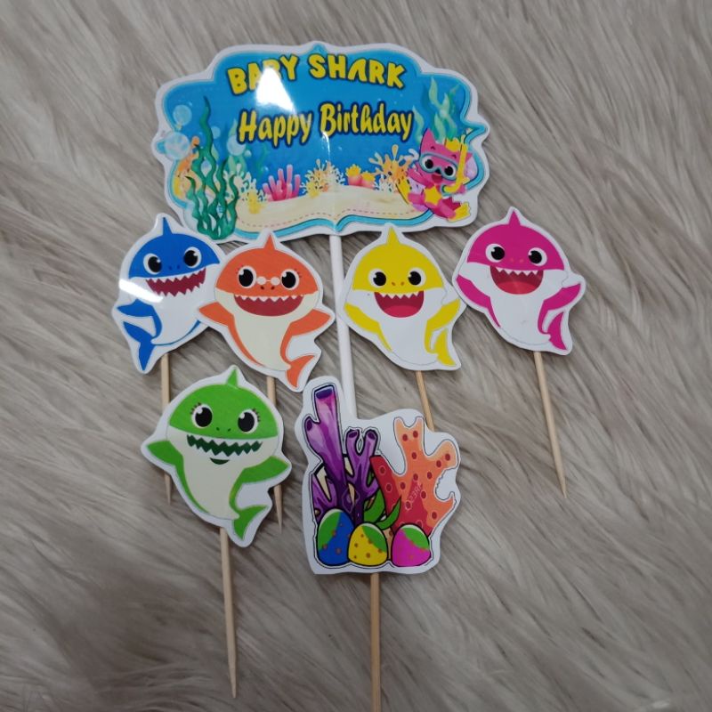 cake topper birthday karakter baby shark