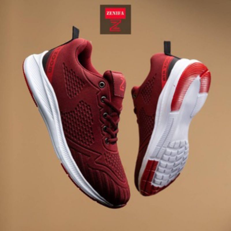 SEPATU ADIDAS ZOOM PRIA TERMURAH TERLARIS GRADE ORIGINALPREMIUM QUALITI 38-44adidaszoom-Merah Maroon