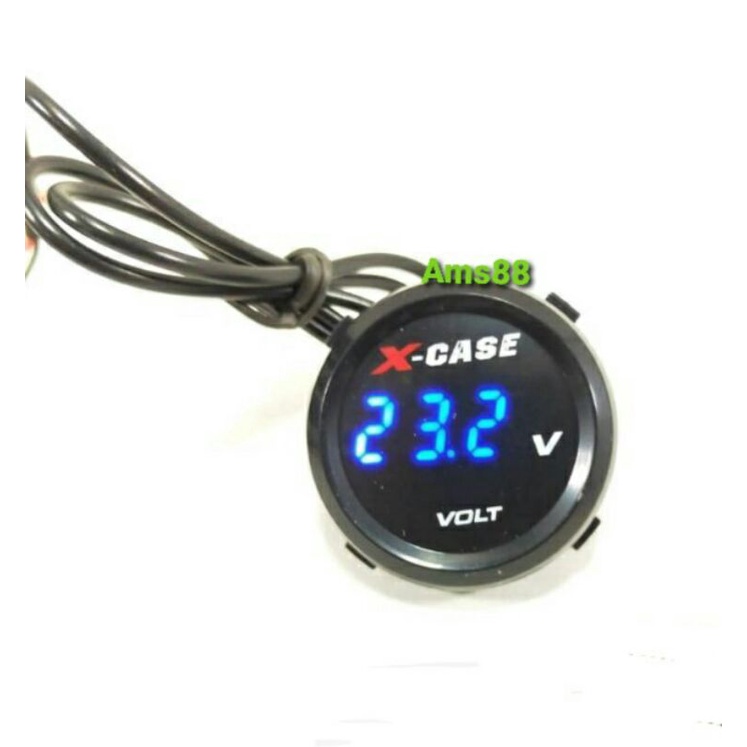 Volt Meter Digital 12Volt Model Bulat Mini Waterproof Universal