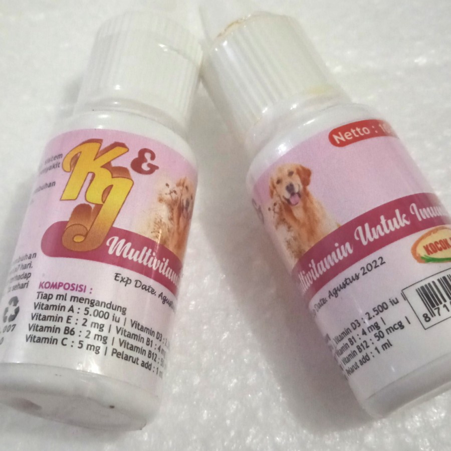 K&amp;J MULTIVITAMIN IMUN 10 ML VITAMIN IMUN UNTUK KUCING DAN ANJING