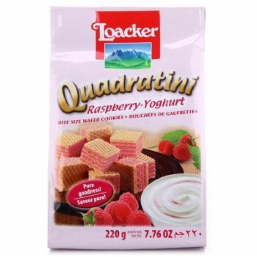 

Loacker Quadratini Biscuit Raspberry Yogurt 220g