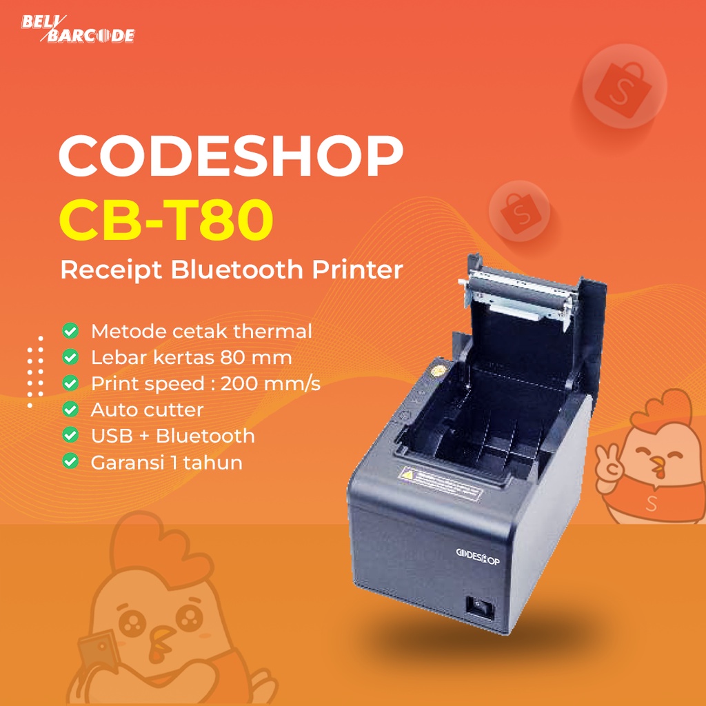 CODESHOP CBT 80 BLUETOOTH // PRINTER THERMAL KASIR/ANTRIAN/PARKIR CODESHOP CBT-80 80 MM