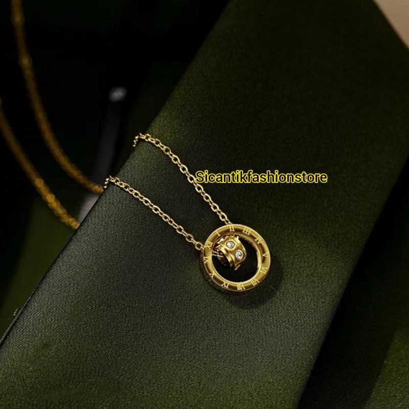 Kalung Titanium Gold Liontin Ring Terbaru Fashion Wanita Anti Karat Selamanya Kalung Wanita Korea Liontin Ring Gold Perhiasan Wanita Kalung Wanita K5 Gold