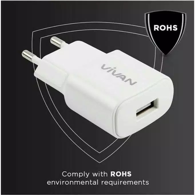 Batok VIVAN Power Oval 2A Output Single USB Charger