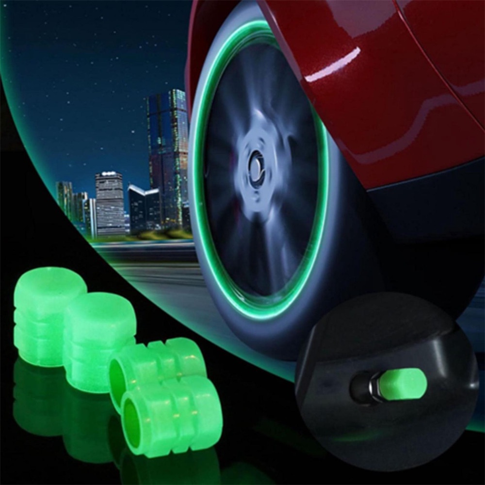 【COD Tangding】4pcs Tutup Pentil Ban Mobil / Motor Elektrik Universal Luminous