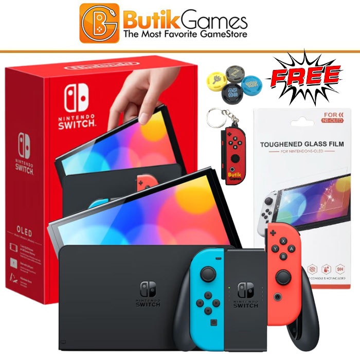 Nintendo Switch OLED Console Neon Red Blue