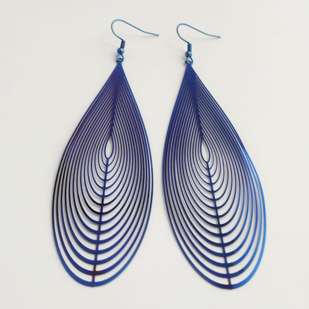 Hu Hu Hu Hu Hu Alat Bantu Pasang Kacamata♡ Anting Kait Gantung Wanita Desain Tetesan Air Hollow Aneka Warna Untuk Hadiah