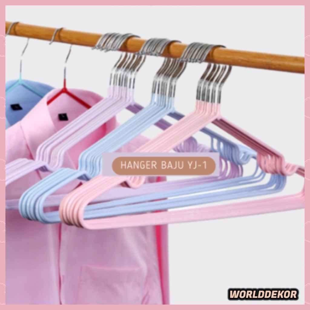 Gantungan Baju Stainlees Steel isi 10pcs Hanger 40cm &amp; 30 cm WD