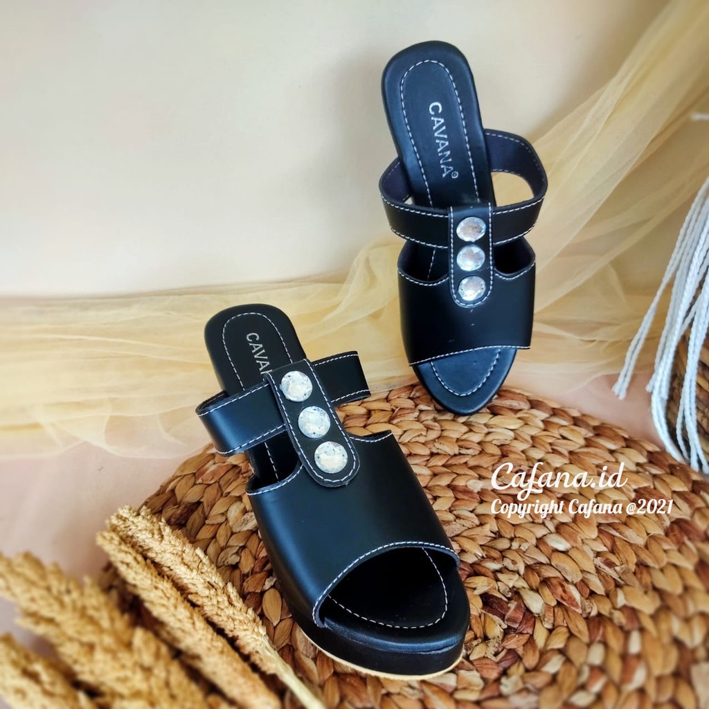 Sandal Wedges Wanita Permata SDW345