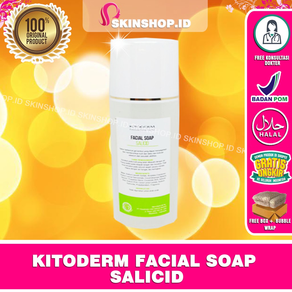 Kitoderm Facial Soap Salicid 100ml Original / Sabun Wajah Kulit Berjerawat BPOM Aman