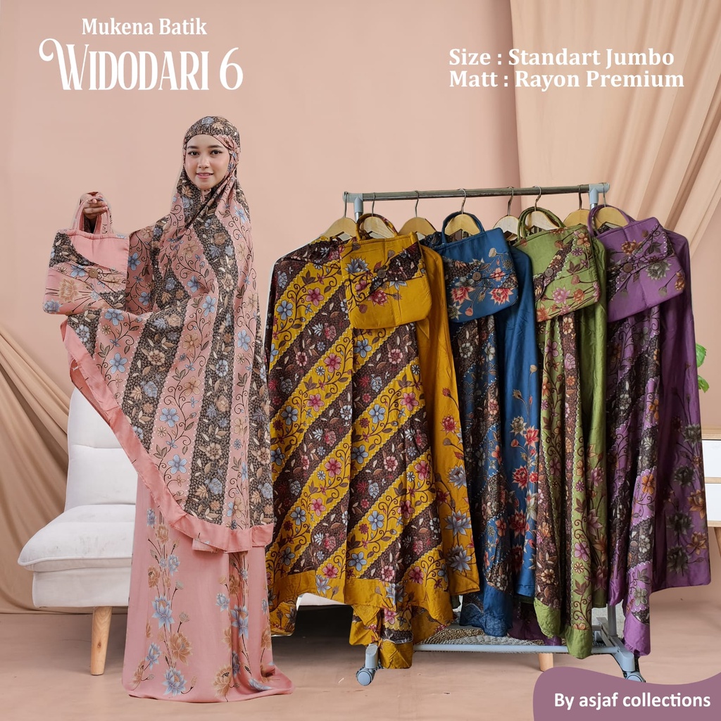 Ezpata Mukena Dewasa Batik Widodari 6 Bahan Rayon Premium Standart Jumbo Motif Batik Bunga