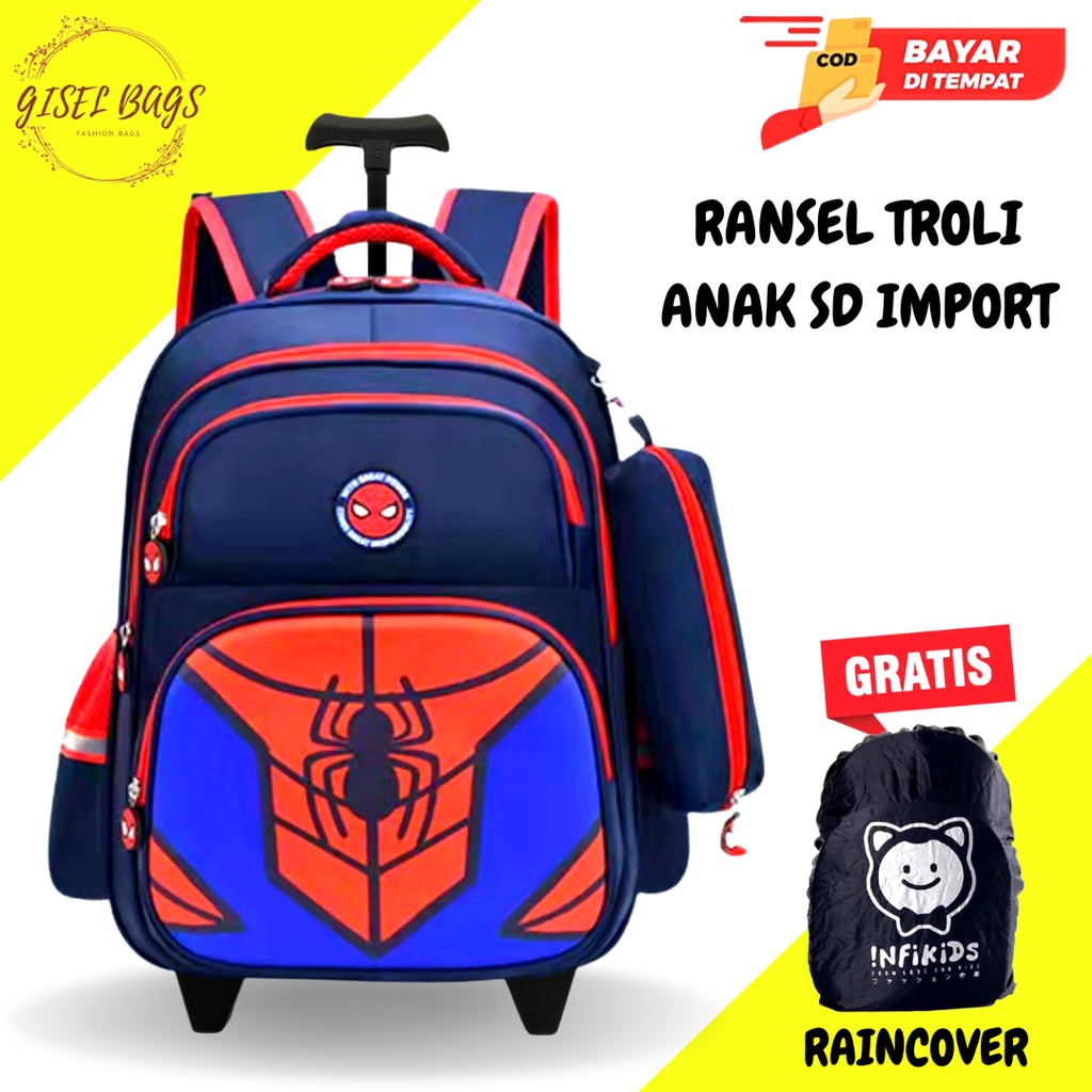 GB Tas dorong anak laki laki import gambar karakter superhero unik