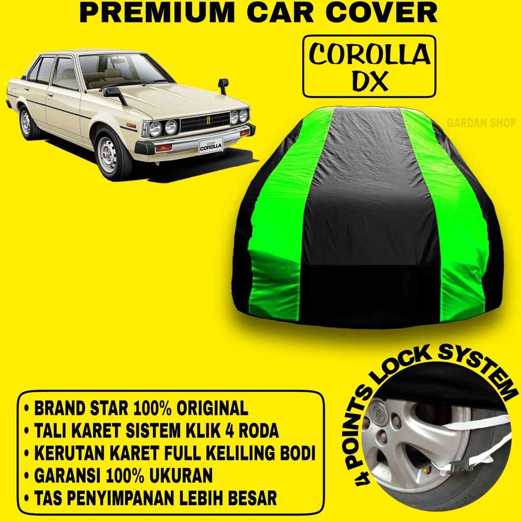 Body Cover COROLLA DX Sarung Strip HIJAU Penutup Pelindung Bodi Mobil Corolla Dx PREMIUM