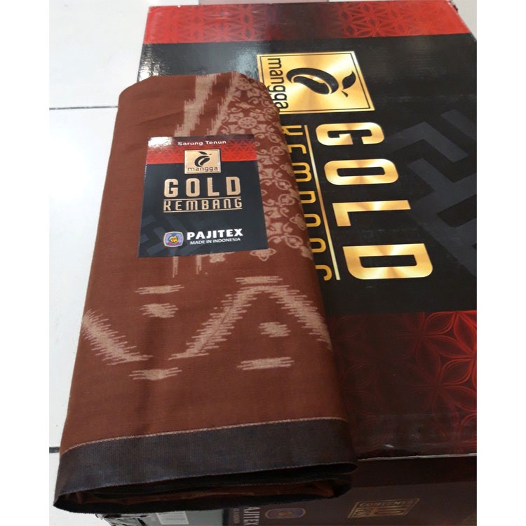 Sarung Mangga M36 21 Motif Kembang Original Tenun Coklat Tua