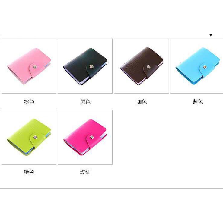 INFY - Dompet Kulit Klip Kartu Polos / Name ID Card Holder 24 Slot Tempat Kartu Souvenir Wanita D016