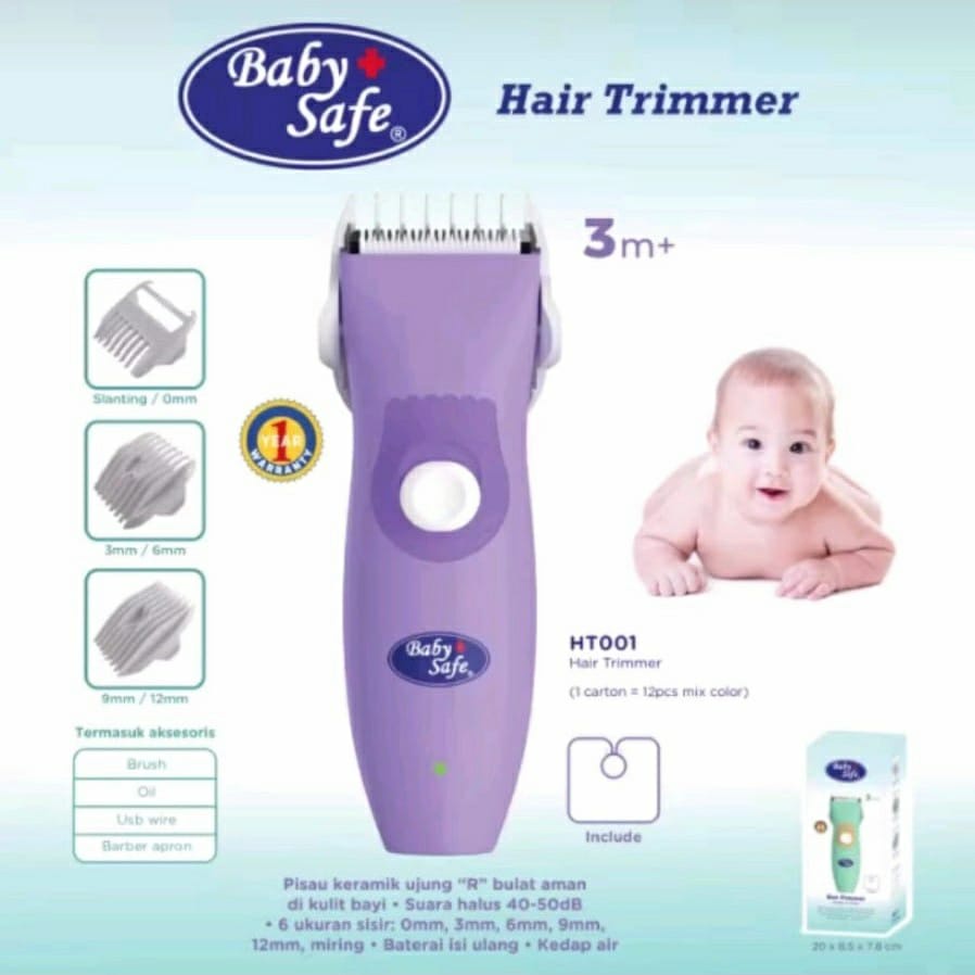 Baby Safe HT001 Baby Hair Trimmer  Alat Pencukur Rambut Bayi Anak