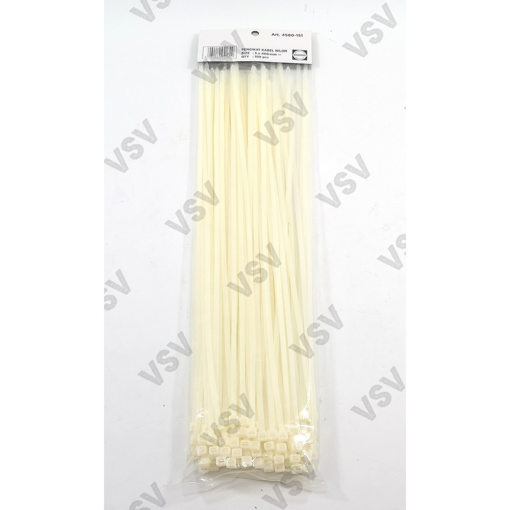 Hasston Kabel ties 5x400mm Putih 4580-151 Nylon Cable ties