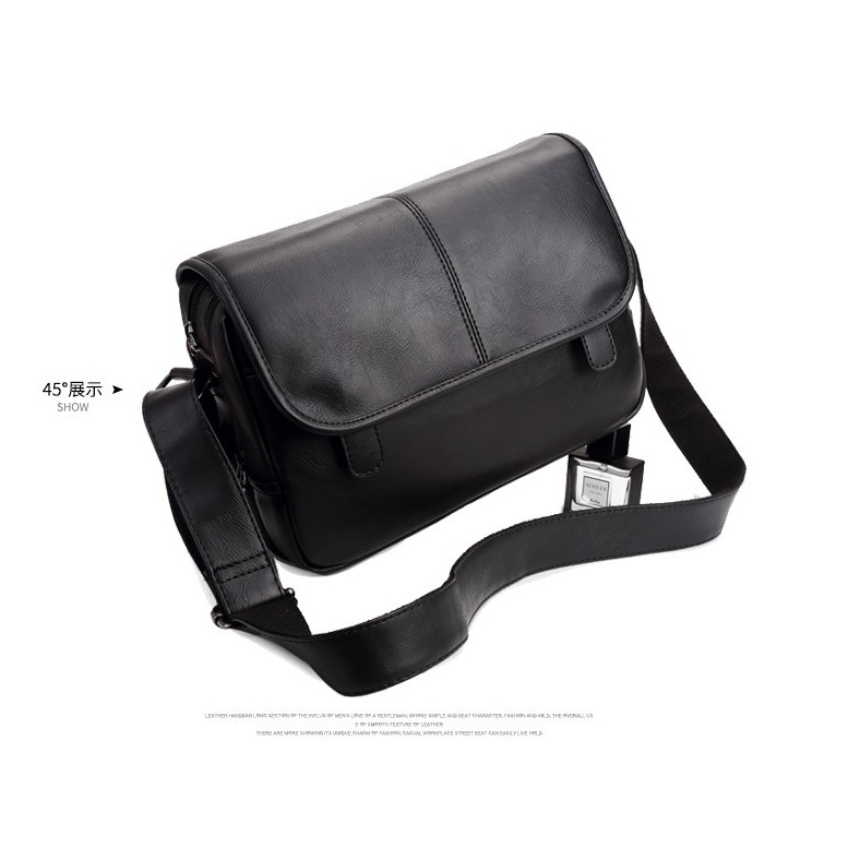 Tas Selempang Kulit Pria (ECLIPSE) - Hitam